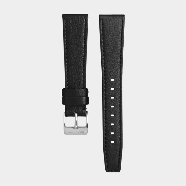 20mm Black Italian Leather Strap