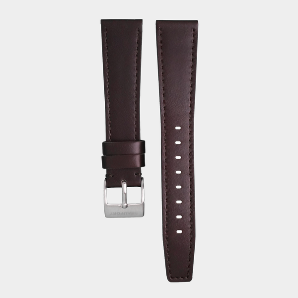 20mm Coffee Brown Italian Leather Strap