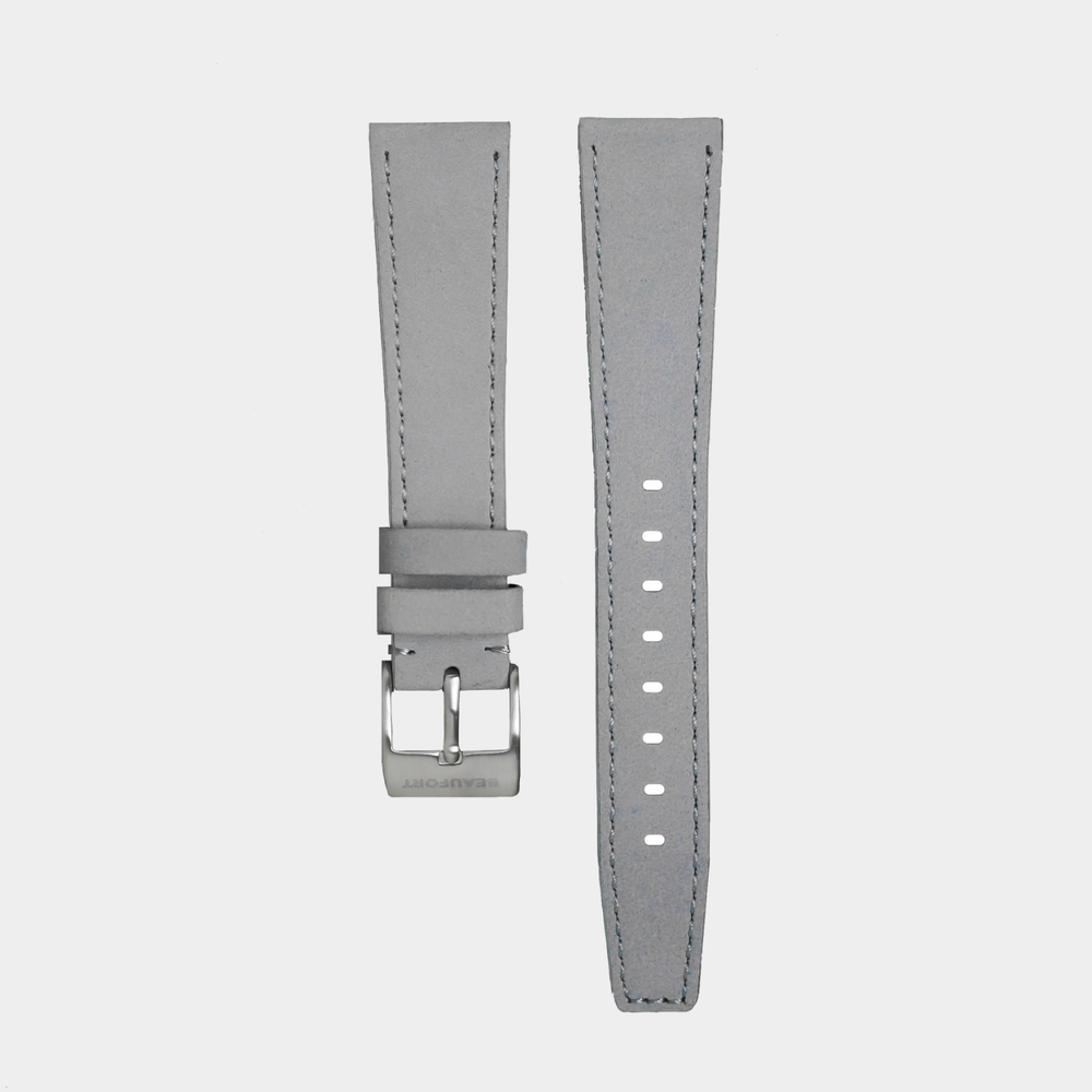 20mm Wolf Grey Italian Leather Strap