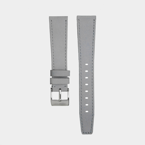 20mm Wolf Grey Italian Leather Strap