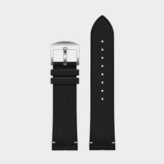 20mm Black Italian Leather Strap